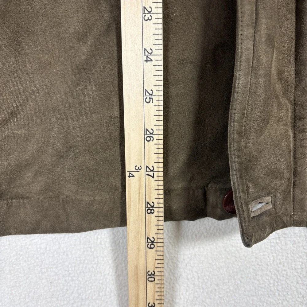 Rainforest Suede Bomber Jacket Mens‎ M Full Zip Stand Up Collar w/ Liner EUC